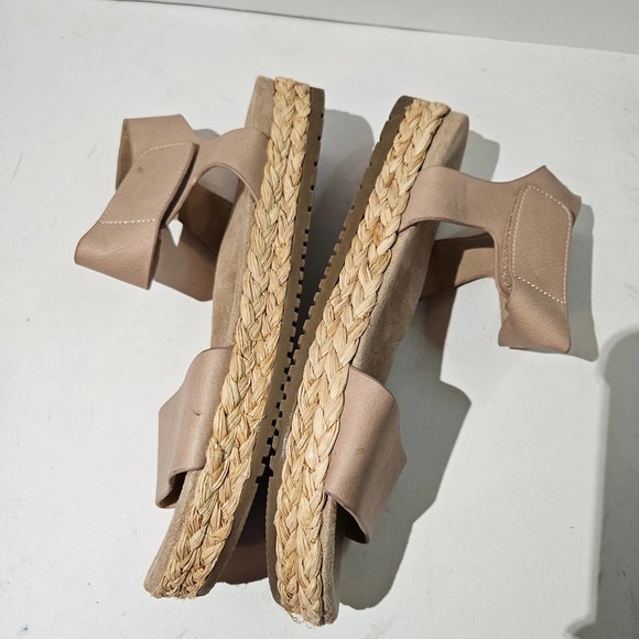 Soul Naturalizer Deed Platform Ankle Strap Sandal 10 Beige Raffia Wrapped‎ - Picture 3 of 8